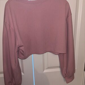 SHEIN Mauve Cropped Sweatshirt